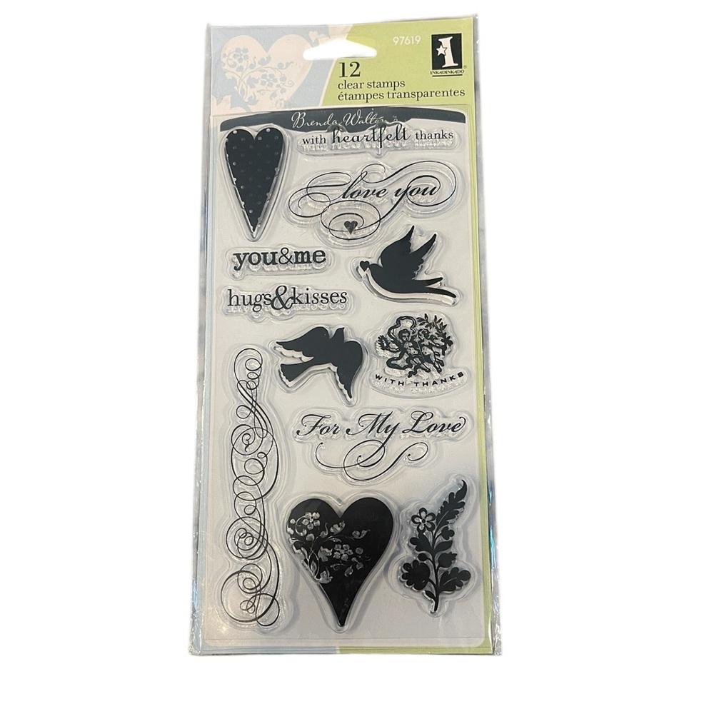 Inkadinkado Clear Stamps HEARTS & LOVE 97619 Card Making Crafting NEW
